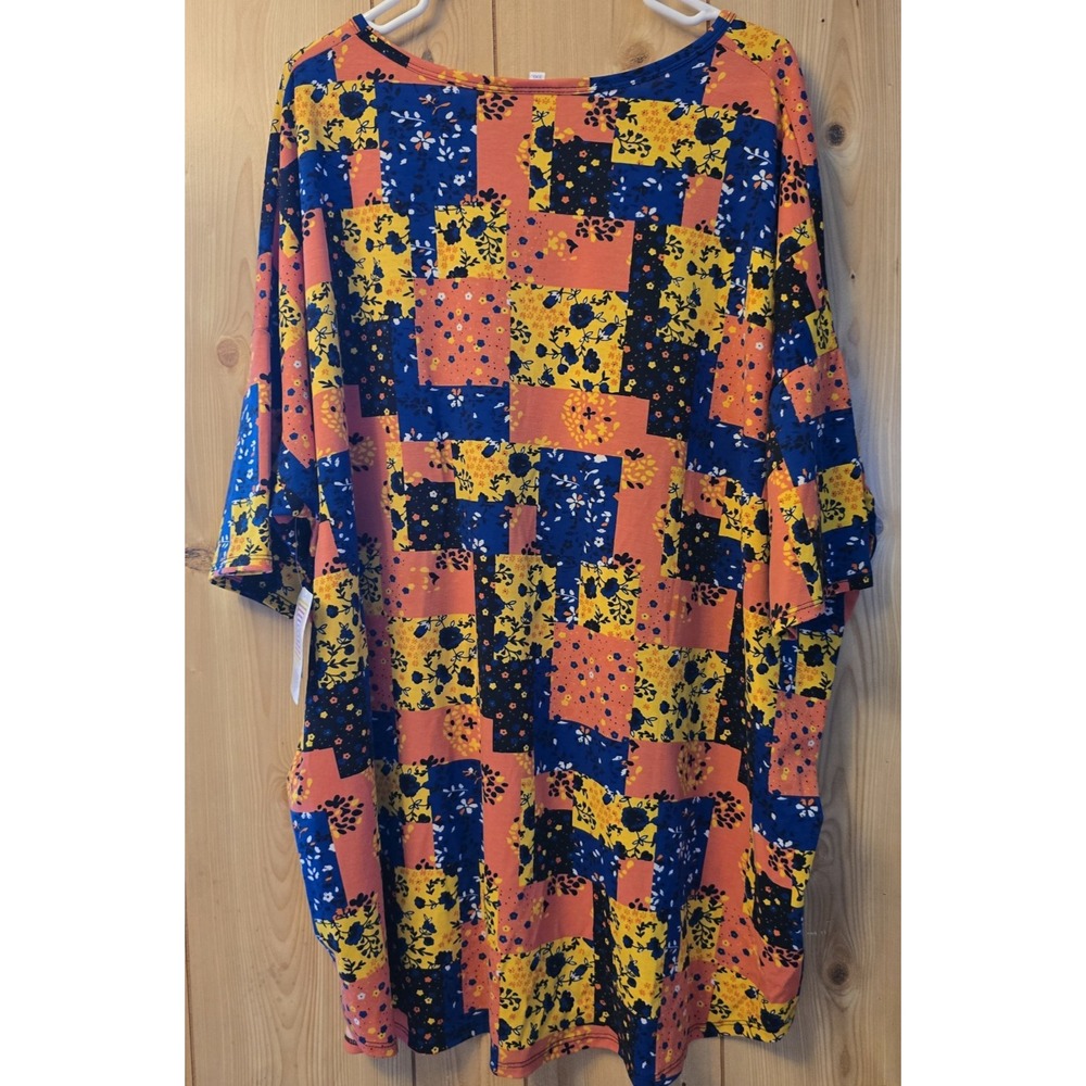LuLaRoe Women's 3XL Top NWT Abstract Floral Geometric Print High-Low Hem - Picture 6 of 6